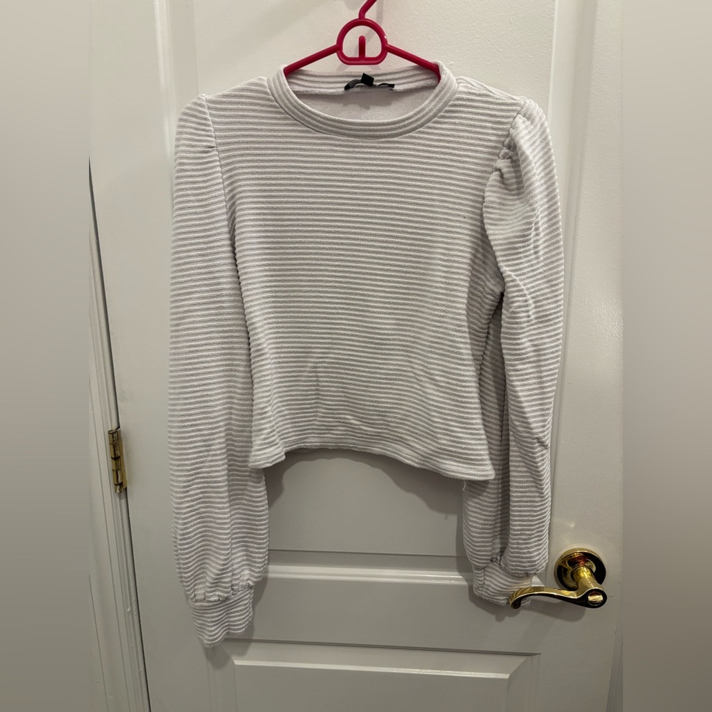Lulu's White Ribbed Knit sweater